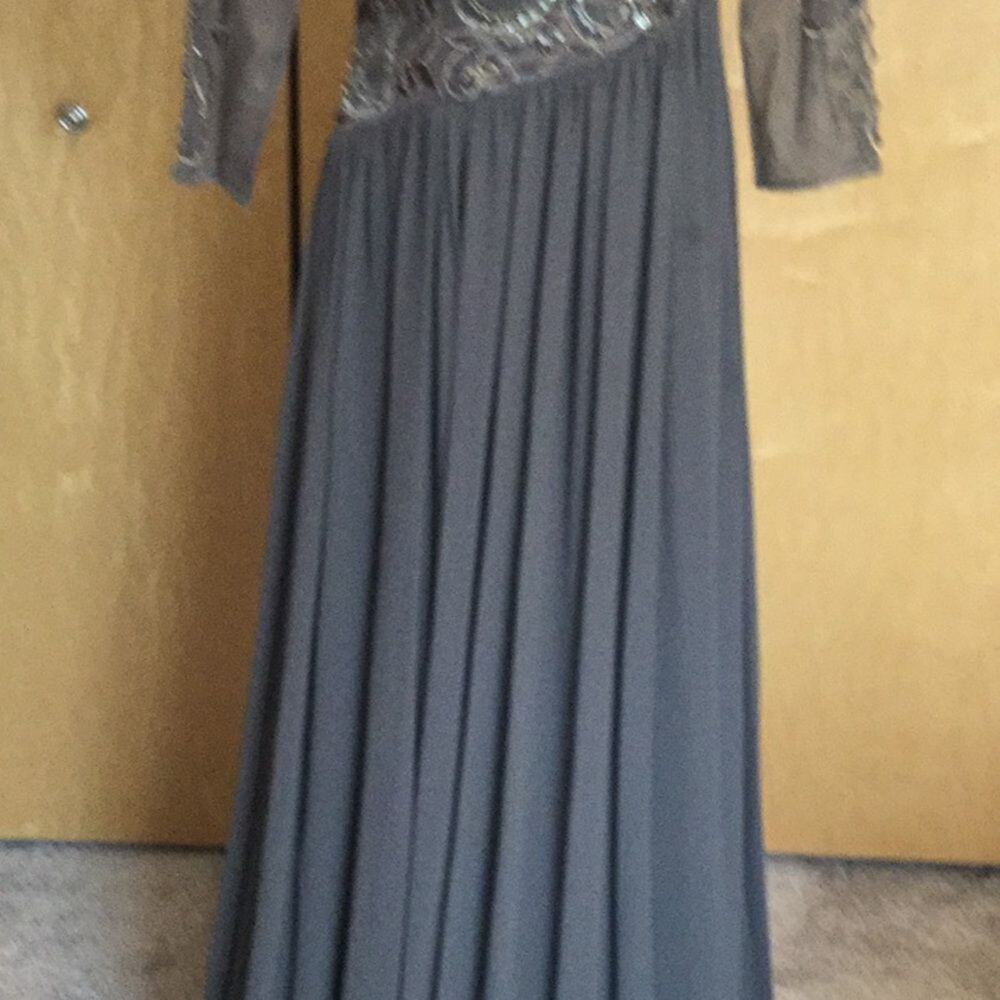 Sue Wong embroidered Elbow Mesh Sleeve Dress - Picture 8 of 9